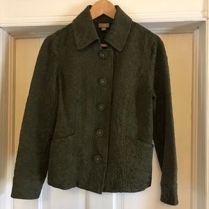 EUC J. Jill olive green tapestry jacket size small
